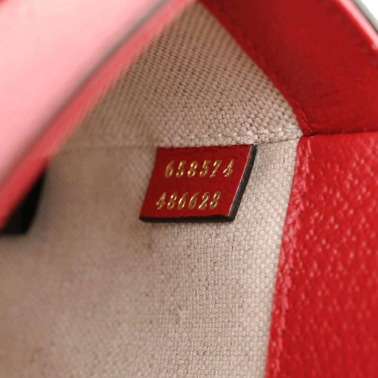 X ADIDAS Textured Dollar Calfskin Web Trefoil Mini Horsebit 1955 Shoulder Bag Hibiscus Red Off White