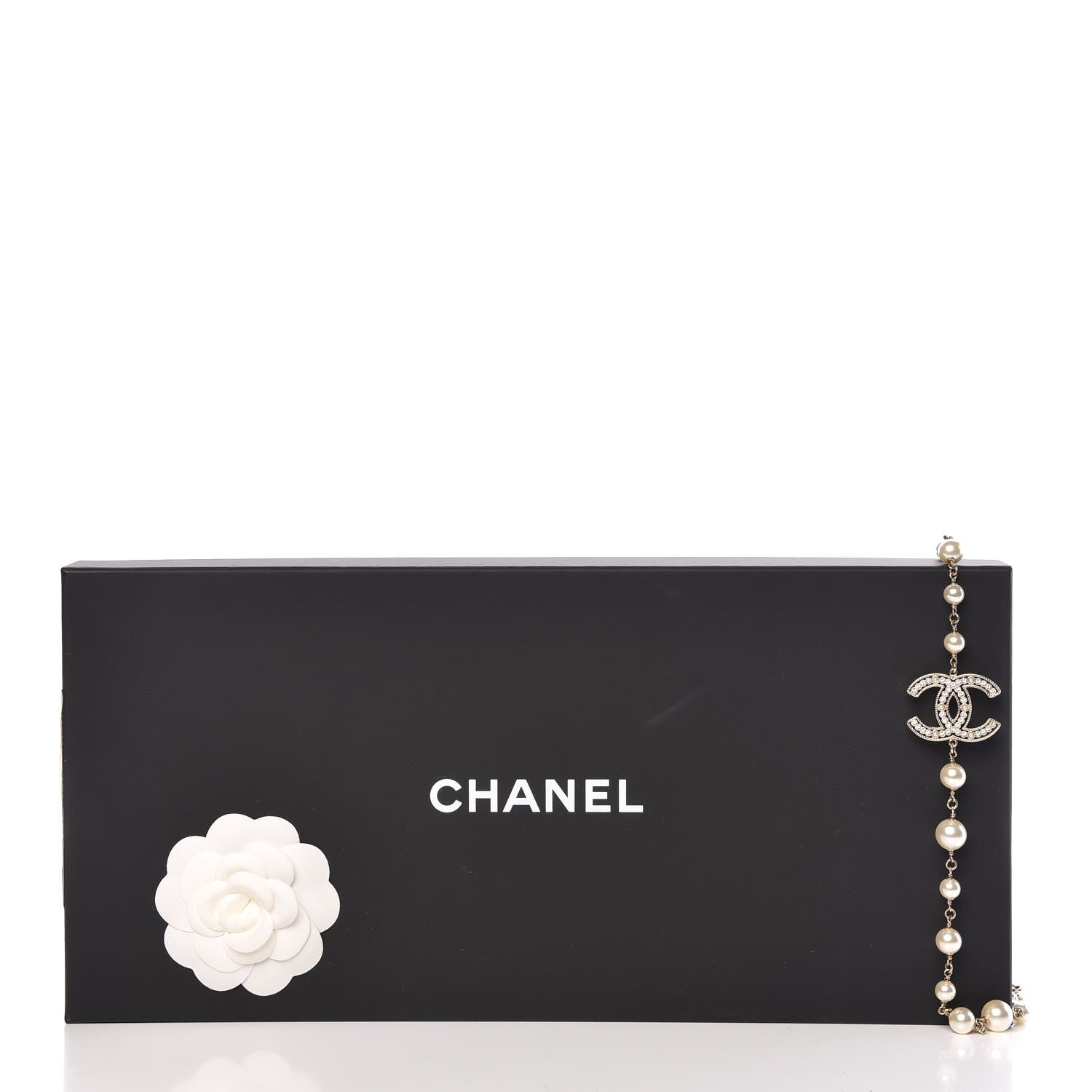 Chanel Pearl Crystal CC Long Necklace Gold 6 of 6