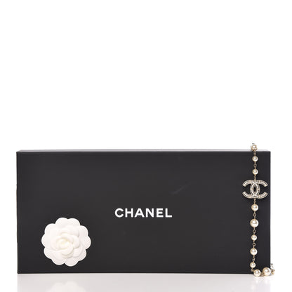 Chanel Pearl Crystal CC Long Necklace Gold 6 of 6