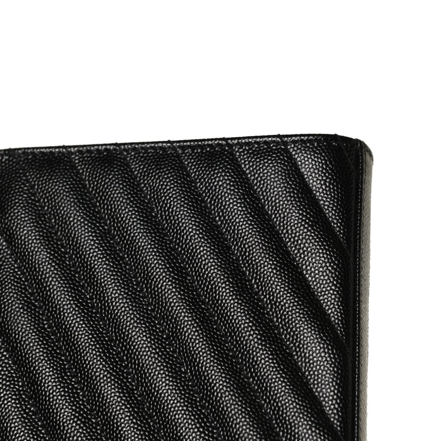 Grain De Poudre Matelasse Chevron Monogram Chain Wallet Black
