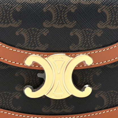 Celine Canvas Calfskin Triomphe Mini Besace Clea Tan 7 of 9