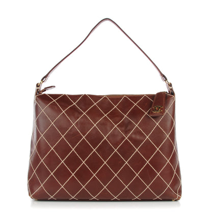 Chanel Calfskin Diamond Stitch Surpique Shoulder Bag Brown 1 of 7