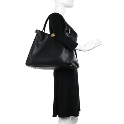 Fendi Vitello Seta Shearling FF 1974 Large Peekaboo X-Lite Black 2 of 13