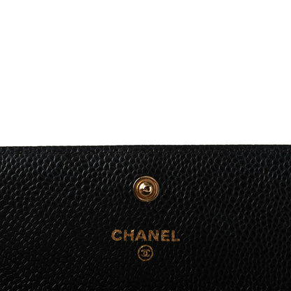 Chanel Caviar Quilted Large Gusset Flap Wallet Black 6 of 7
