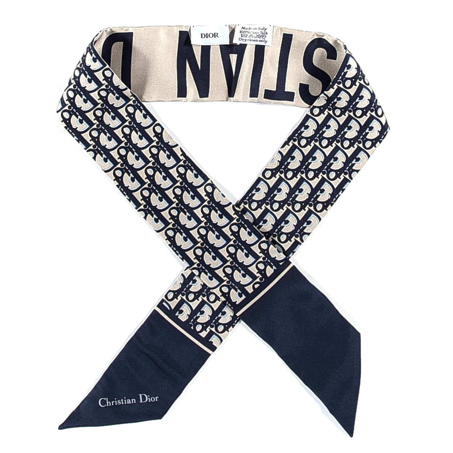 Silk Oblique Mitzah Scarf Blue