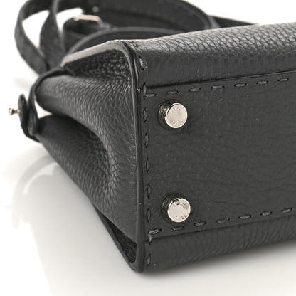 Fendi Cuoio Romano Selleria Bi-Color Mini Peekaboo Iconic Satchel Asfalto Latte 8 of 9