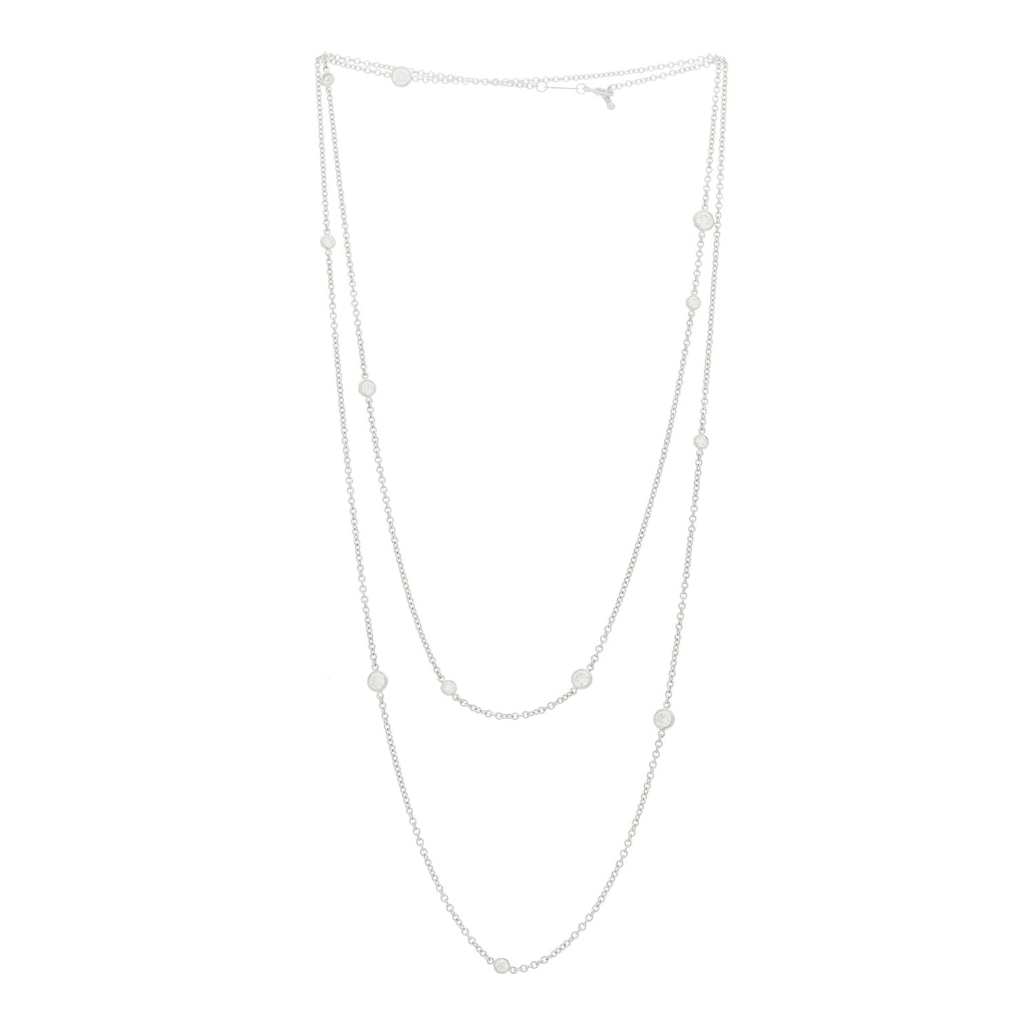 Platinum 1.21ctw Elsa Peretti Diamonds by the Yard Sprinkle Necklace