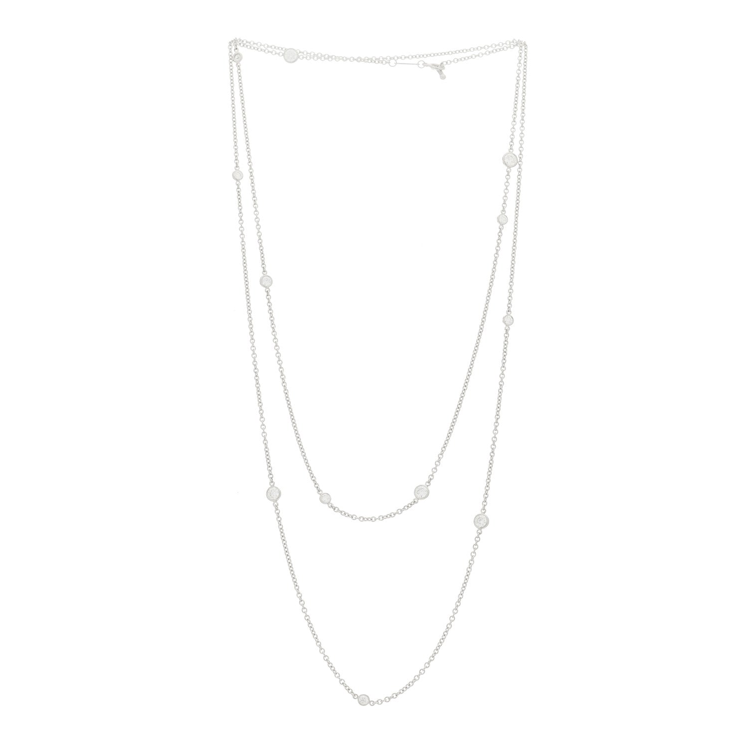 Tiffany Platinum 1.21ctw Elsa Peretti Diamonds by the Yard Sprinkle Necklace 3 of 5
