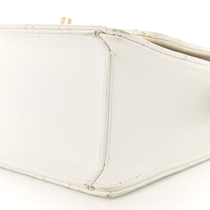 Chanel Glazed Calfskin Stitched Mini Square Flap White 10 of 14