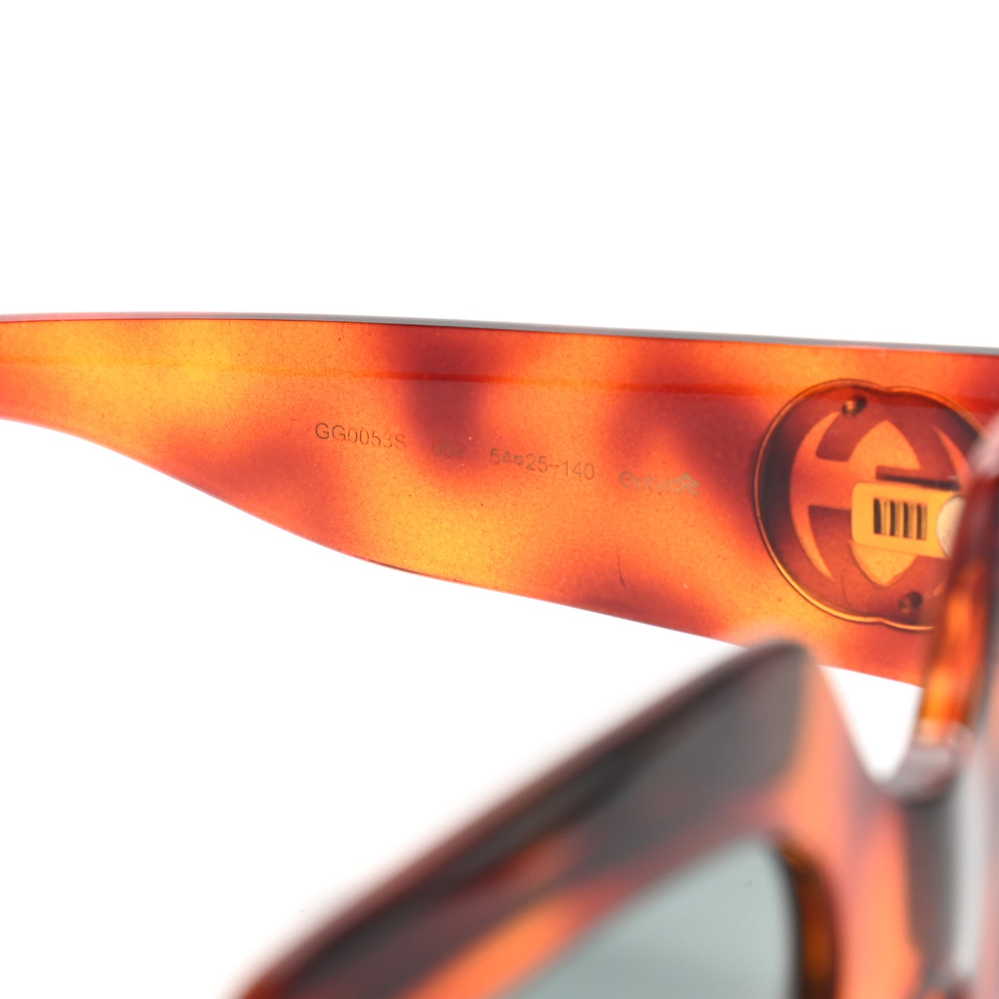 Acetate Square Frame Sunglasses GG 0053S Havana