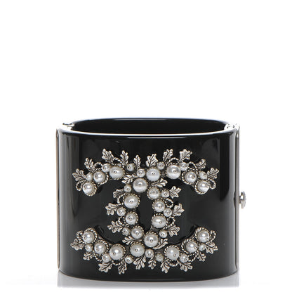 Chanel Resin Pearl CC Cuff Black 1 of 6