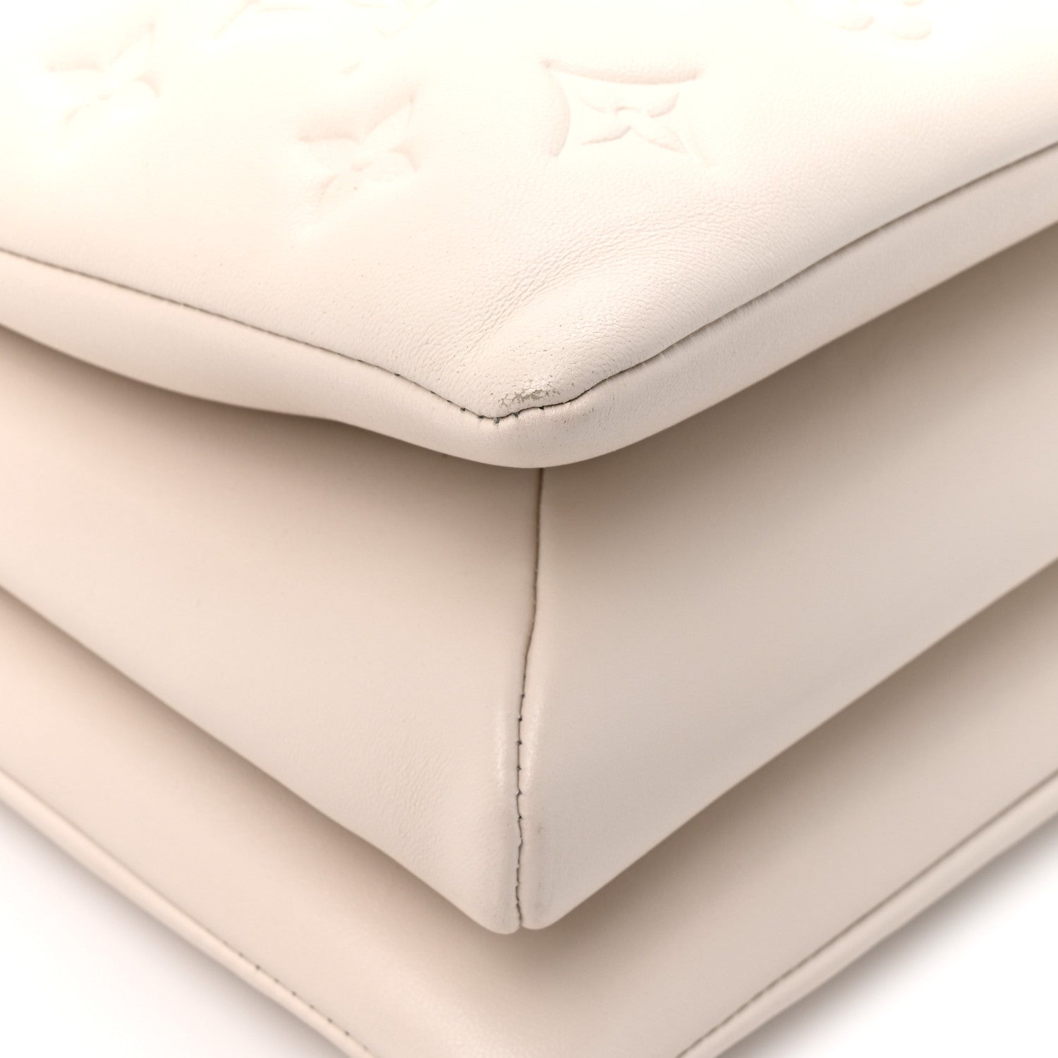 Louis Vuitton Lambskin Embossed Monogram Coussin PM Beige Cream 10 of 13