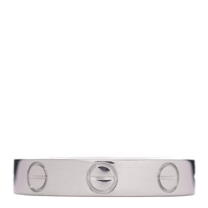 Cartier 18K White Gold 3.5mm LOVE Wedding Band Ring 49 4.75 3 of 4