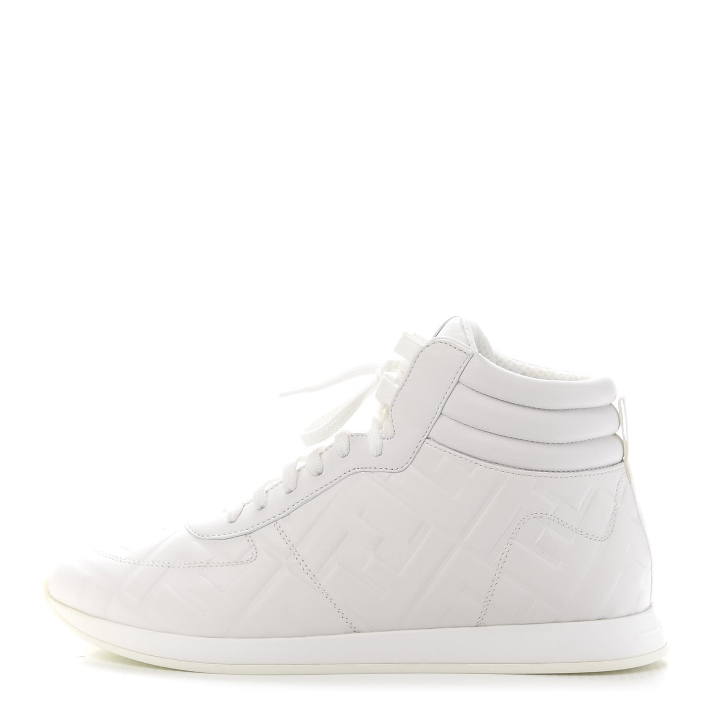 Nappa Macro FF Embossed Womens High Top Sneakers 40 White Ice