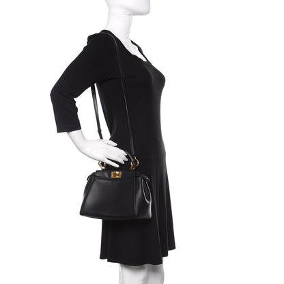 Fendi Nappa Mini Peekaboo Iconic Satchel Black 2 of 12