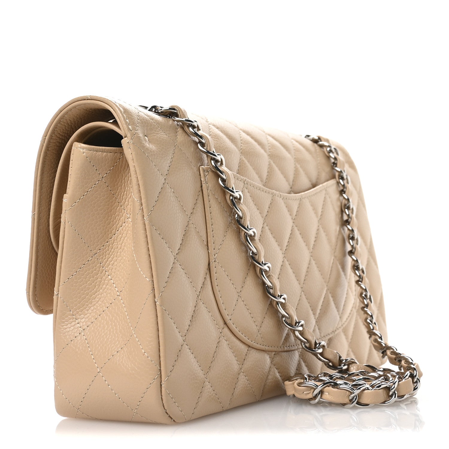 Chanel Caviar Quilted Medium Double Flap Beige 3 of 11