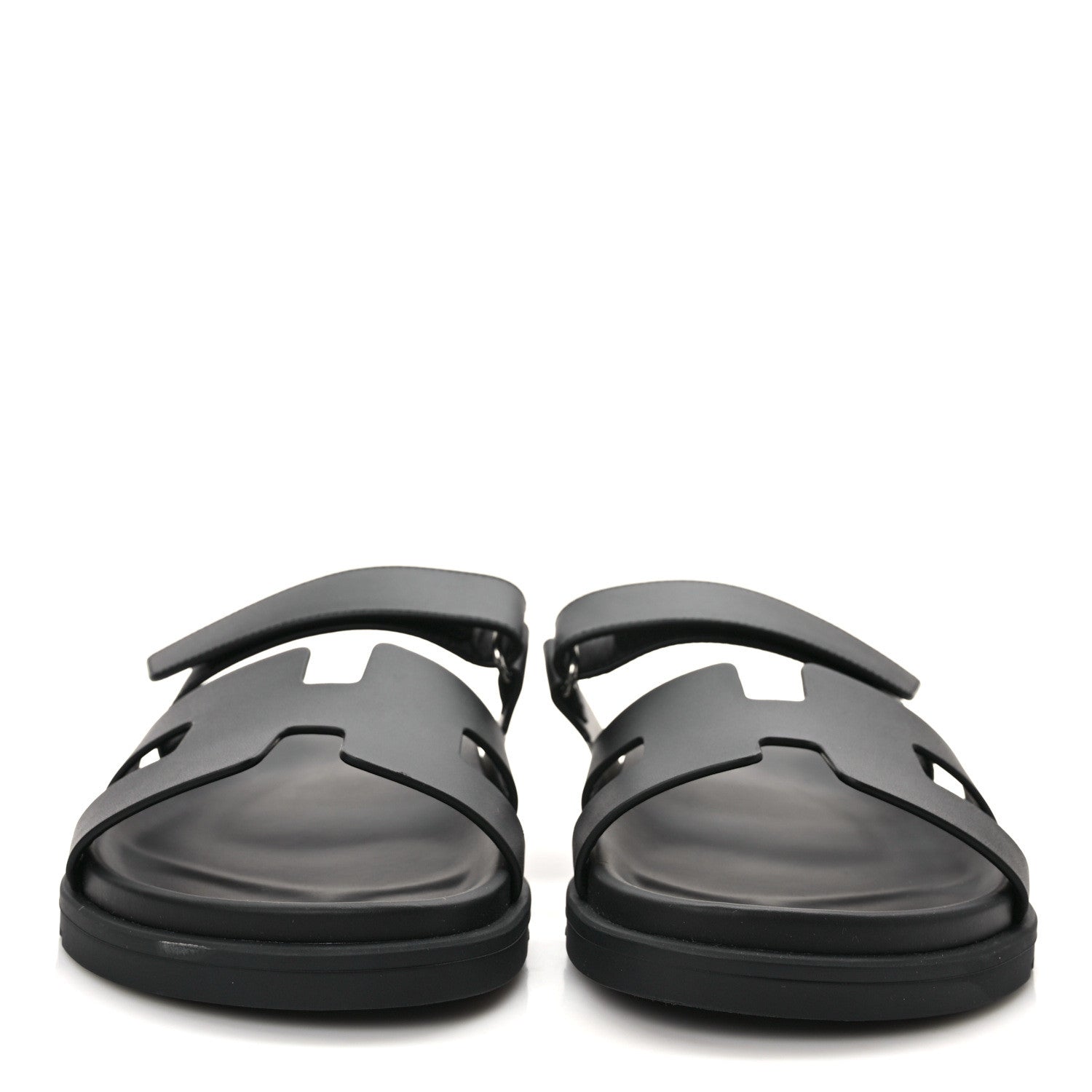 Hermes Calfskin Womens Chypre Sandals 40.5 Black 2 of 9