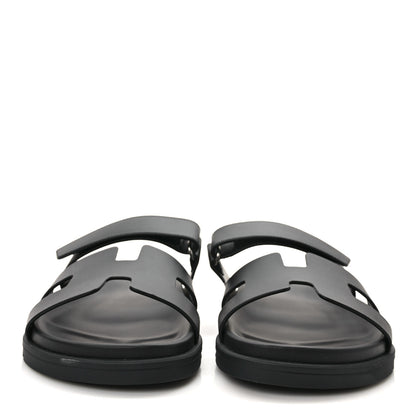 Hermes Calfskin Womens Chypre Sandals 40.5 Black 2 of 9