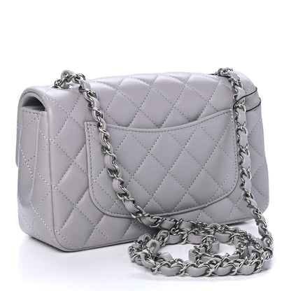 Chanel Lambskin Quilted Mini Rectangular Flap Grey 2 of 4