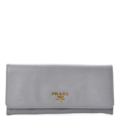 Prada Saffiano Metal Continental Flap Wallet Granito 1 of 8