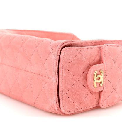 Chanel Suede Quilted Mini Chanel 25 Handbag Pink 10 of 10