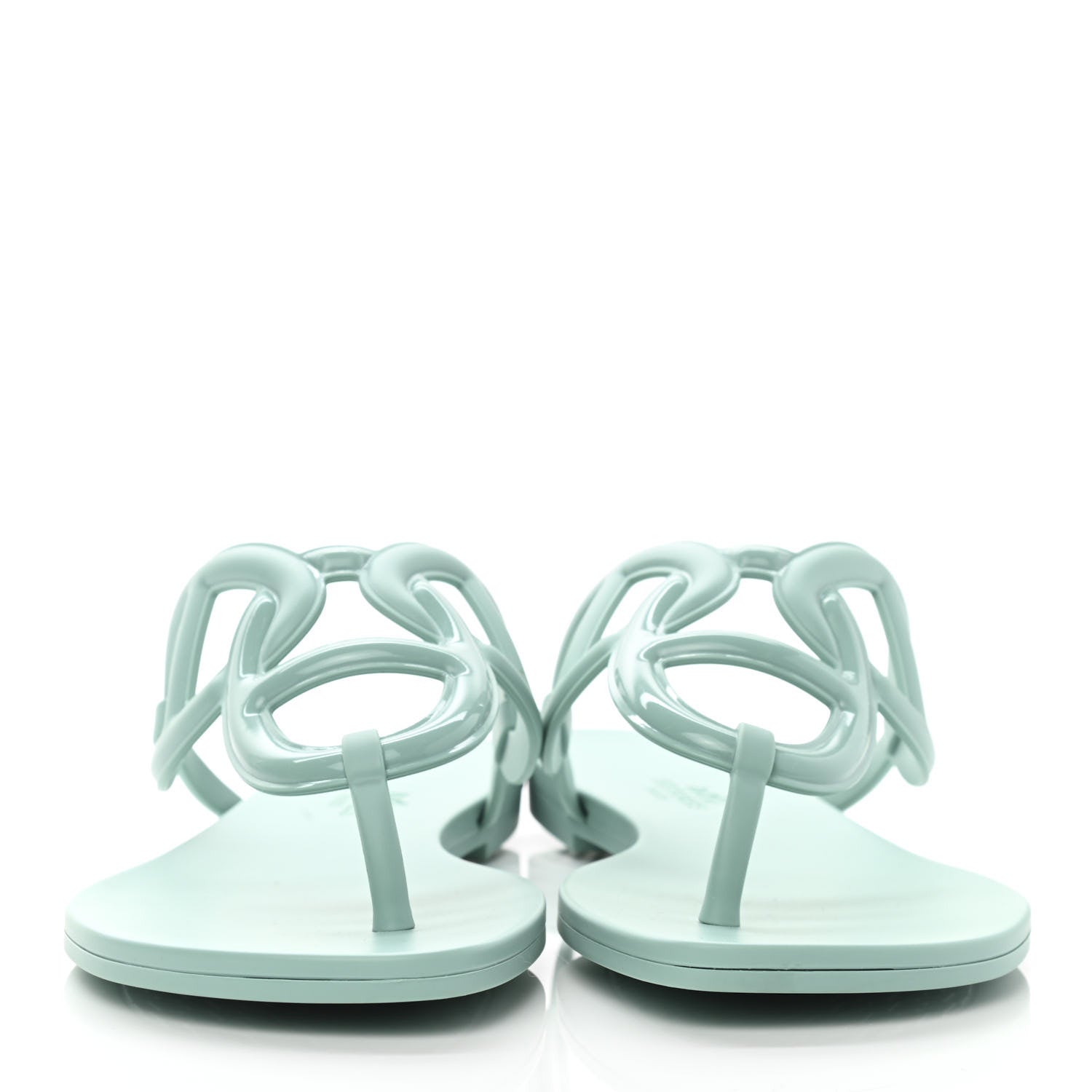 Hermes Rubber Womens Egerie Sandals 38 Vert Embrun 2 of 9