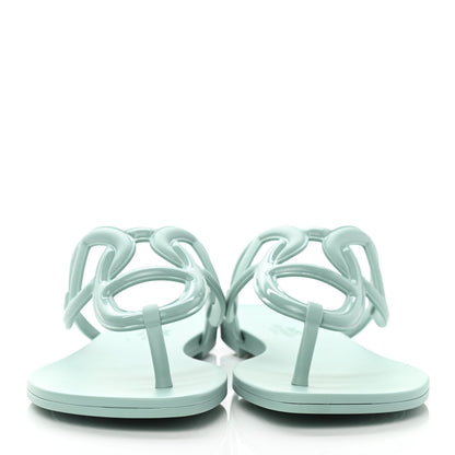 Hermes Rubber Womens Egerie Sandals 38 Vert Embrun 2 of 9