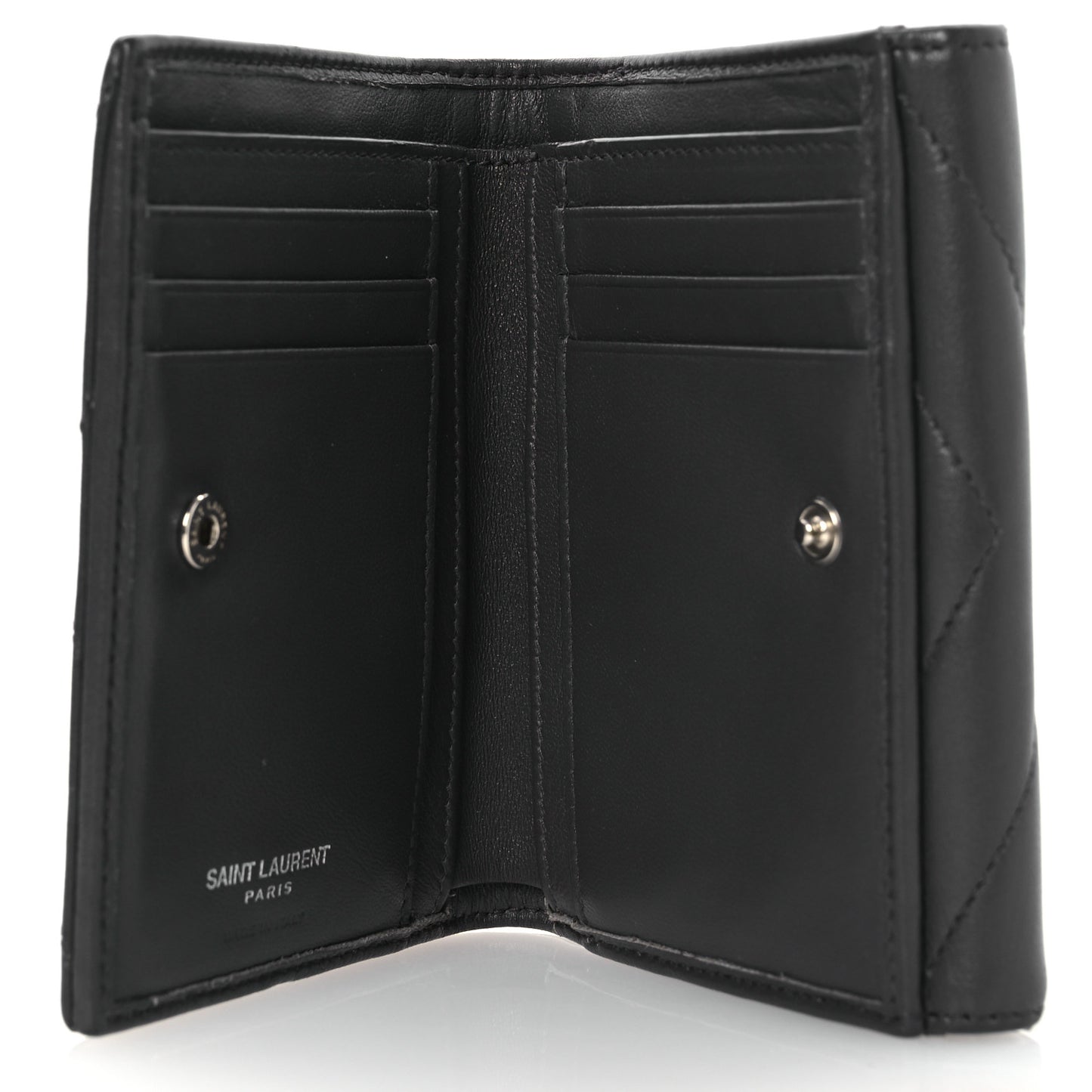 Lambskin Y Quilted Monogram Compact Loulou Wallet Asphalt