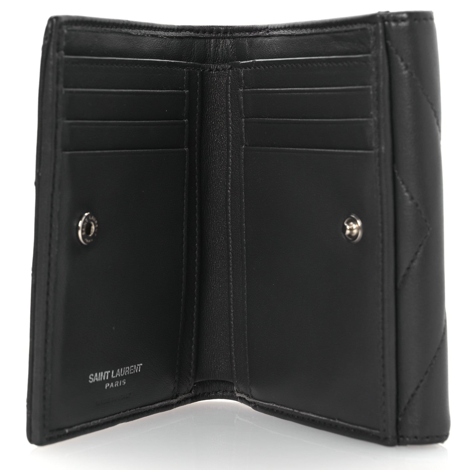Saint Laurent Lambskin Y Quilted Monogram Compact Loulou Wallet Asphalt 5 of 9