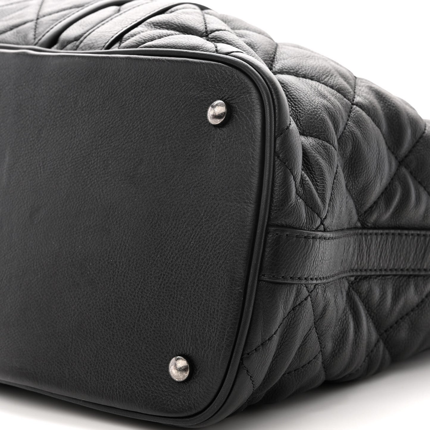 Calfskin Quilted Casual Riviera Tote Black