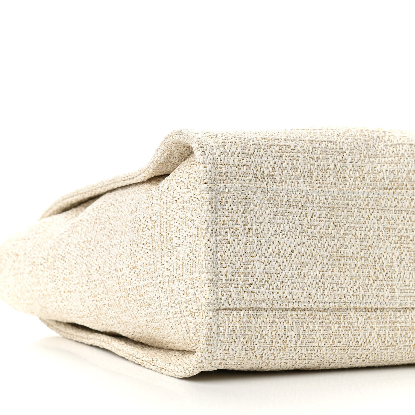 Lurex Boucle Small Deauville Tote Ivory
