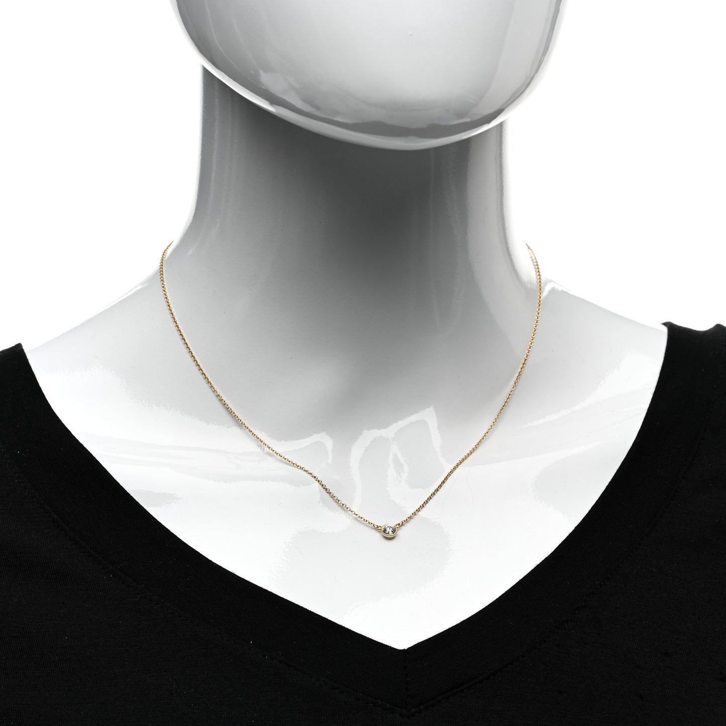 18K Yellow Gold Diamond .25ct Elsa Peretti Diamonds by the Yard Pendant Necklace