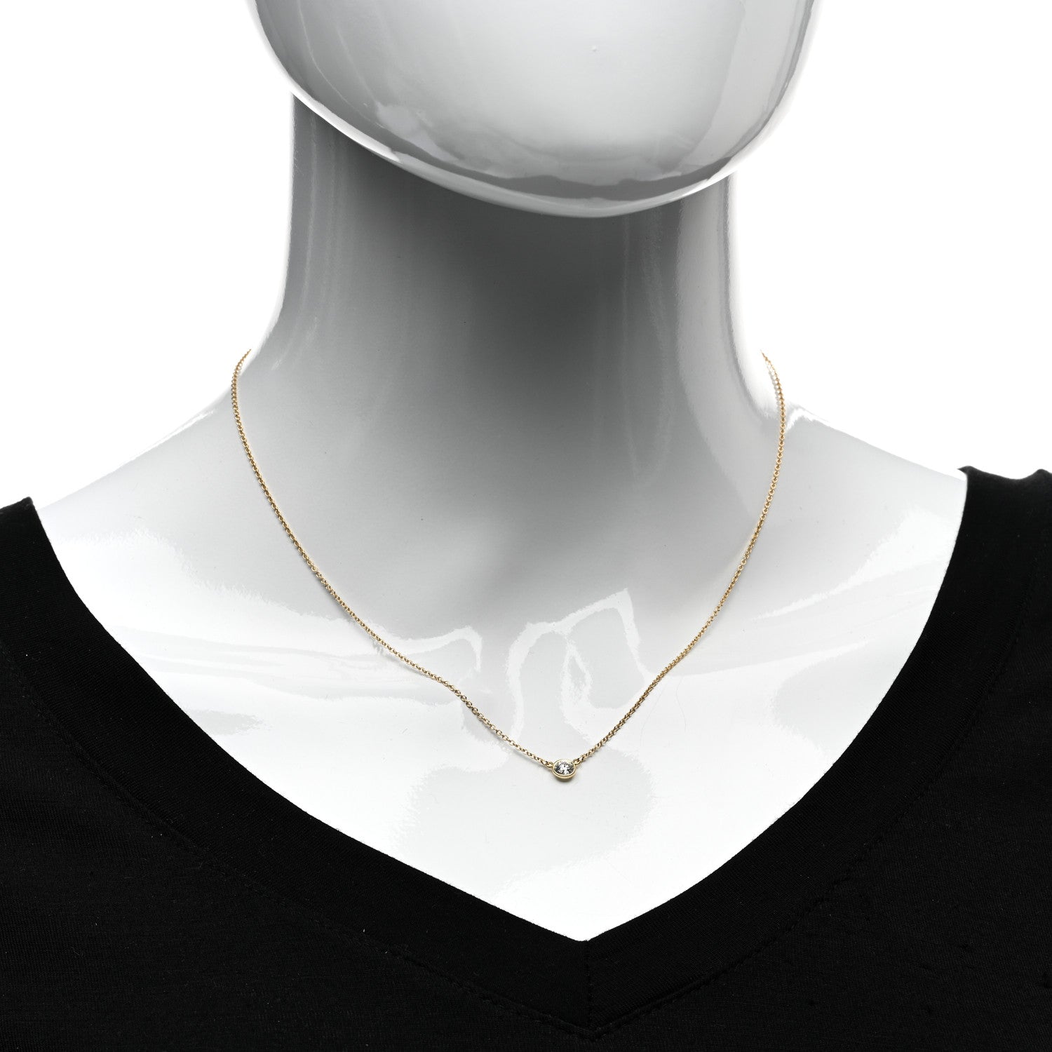 Tiffany 18K Yellow Gold Diamond .25ct Elsa Peretti Diamonds by the Yard Pendant Necklace 2 of 4