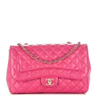 Chanel Lambskin Quilted Jumbo Mademoiselle Chic Flap Fuchsia 1 of 11