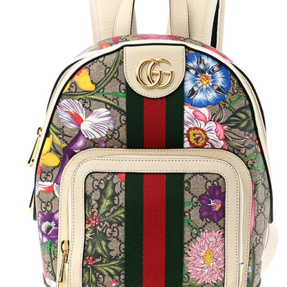 Gucci GG Supreme Monogram Flora Web Small Ophidia Day Backpack White 8 of 11