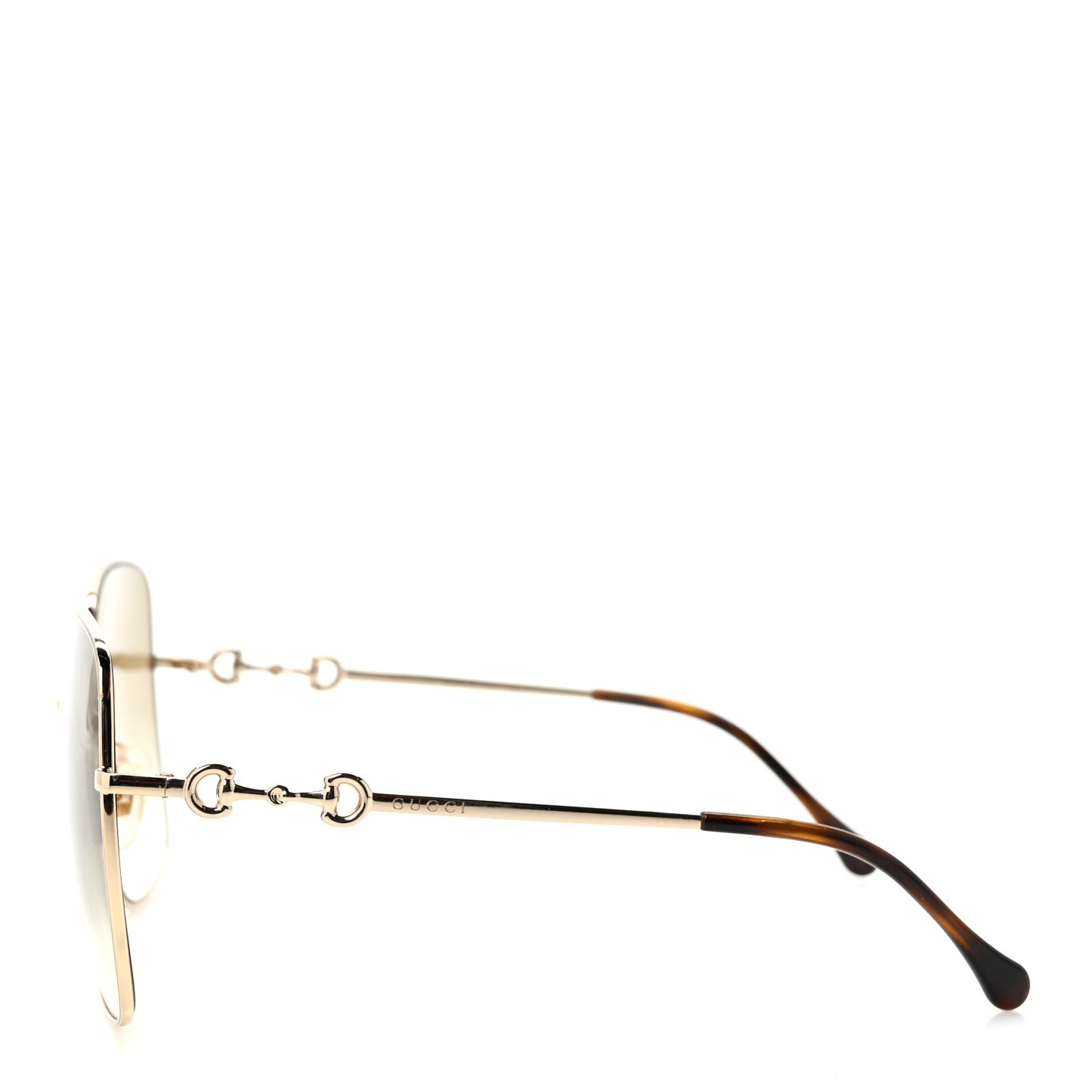 Metal Horsebit Square Sunglasses GG0879S Gold