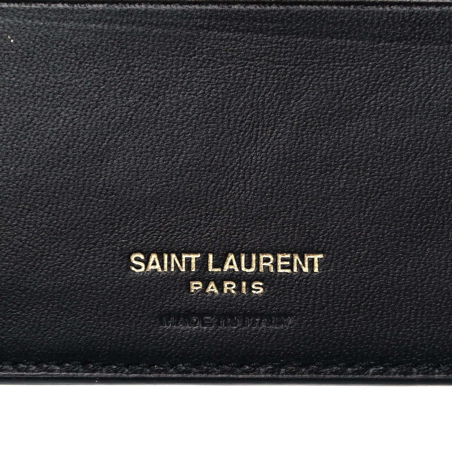Saint Laurent Calfskin Crocodile Embossed Tiny Monogram Bill Clip Wallet Black 6 of 10