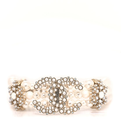 Chanel Crystal Pearl CC Bracelet Gold 1 of 4