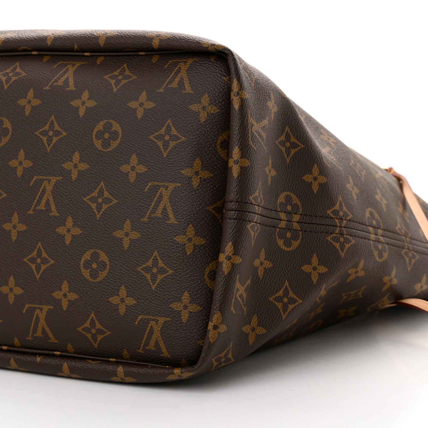 Monogram Stamped Inside Out Neverfull Bandouliere GM Beige