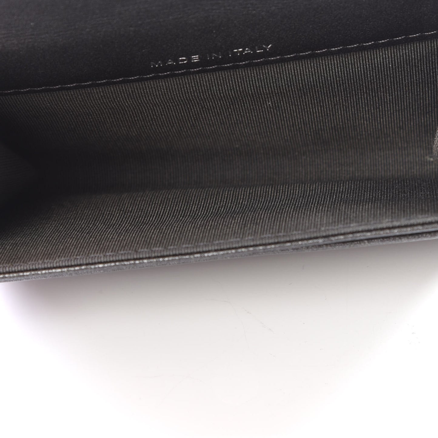 Goatskin Camellia Embossed Flap Card Holder Wallet Grey