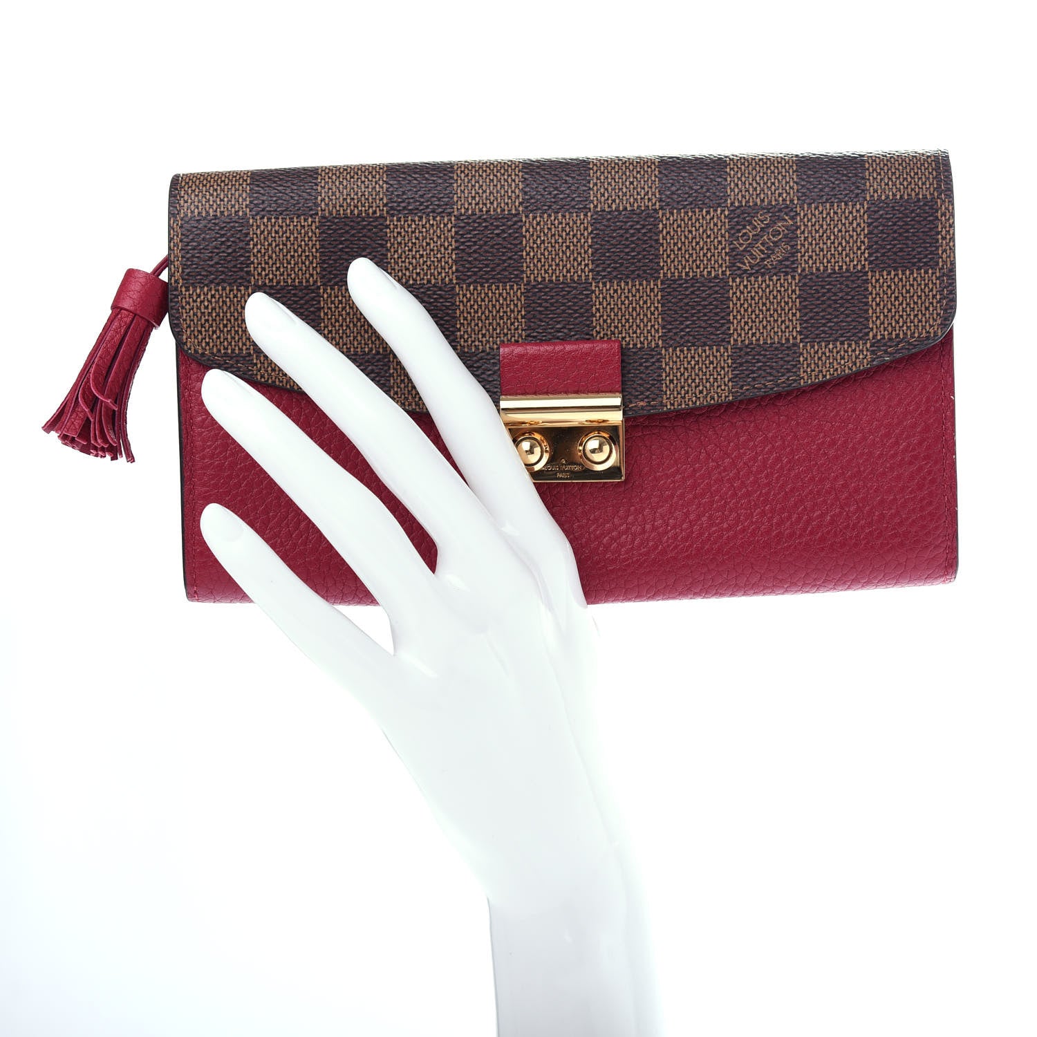 Louis Vuitton Damier Ebene Croisette Wallet Lie De Vin 2 of 7