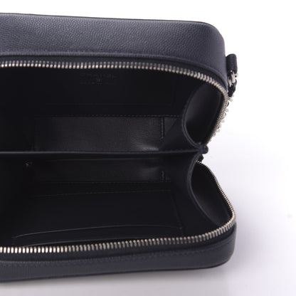 Chanel Caviar Quilted Striped Filigree Vanity Clutch With Chain Navy White 5 of 10