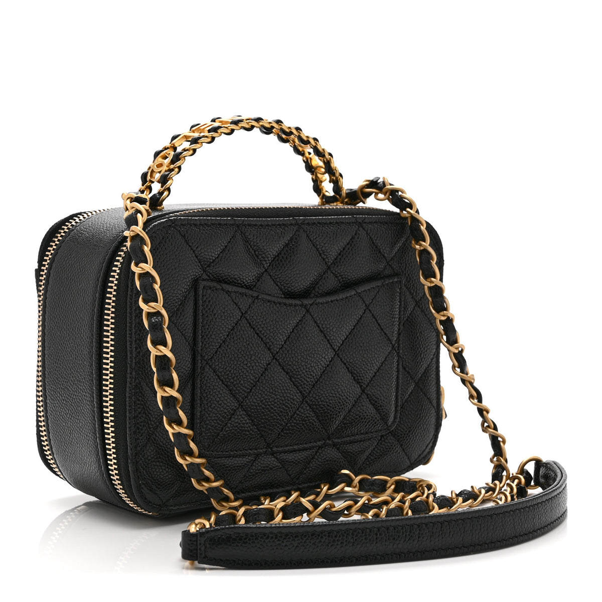 Caviar Quilted Mini Pick Me Up Vanity Case Black