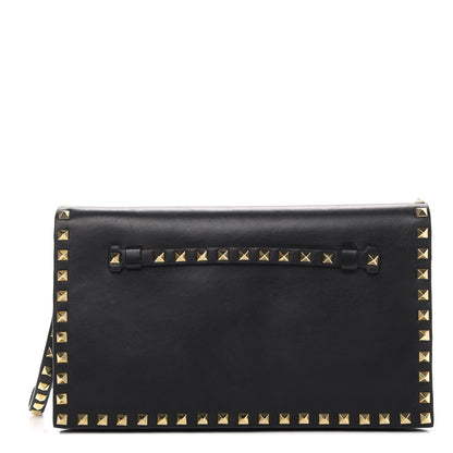 Valentino Garavani Nappa Rockstud Wristlet Clutch Black 1 of 11