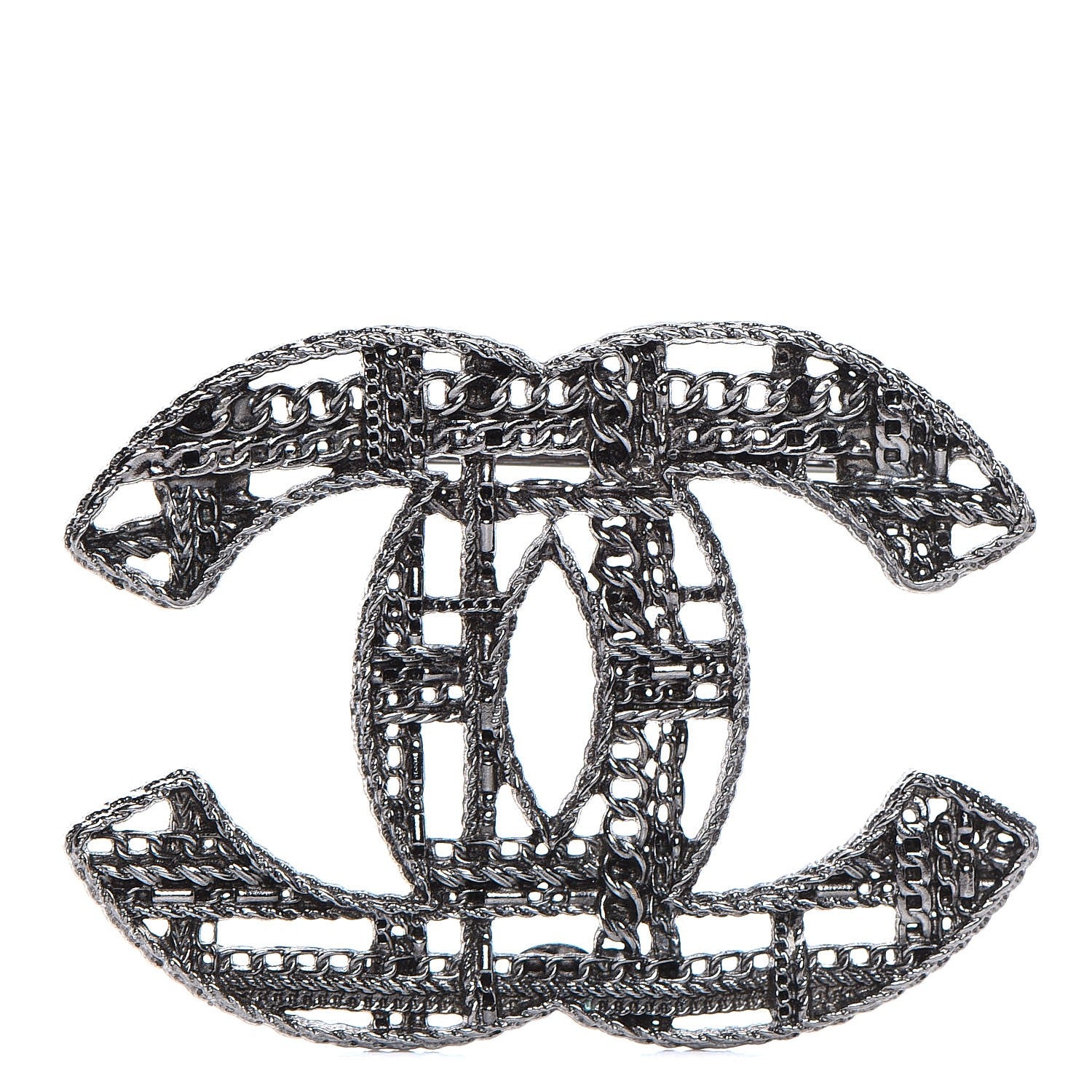 Chanel Ruthenium Chain CC Brooch 1 of 6