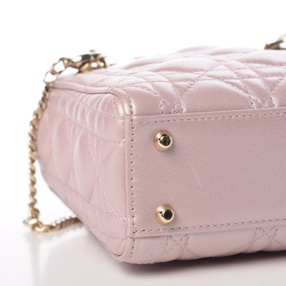 Christian Dior Metallic Lambskin Cannage Mini Lady Dior Lotus 11 of 13