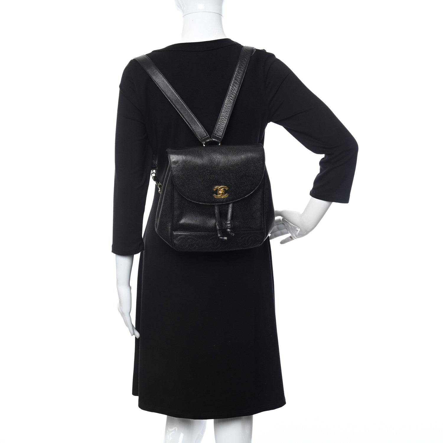 Chanel Caviar CC Backpack Black 2 of 9