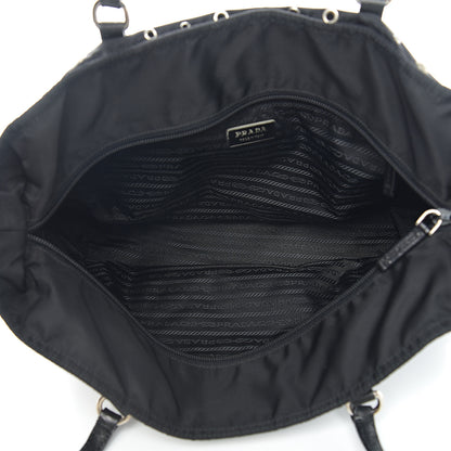 Prada Nylon Metal Grommet Bag Black 4 of 9