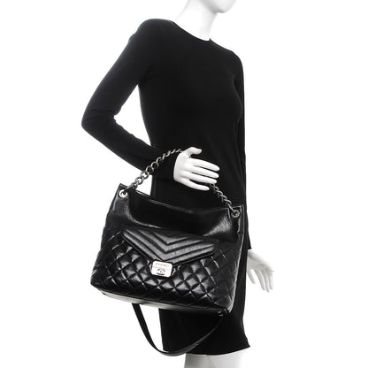 Chanel Aged Calfskin Quilted Mad About Quilting Hobo Black 3 of 9