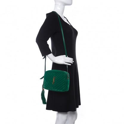 Saint Laurent Velvet Matelasse Monogram Lou Camera Bag Deep Malachite 2 of 10